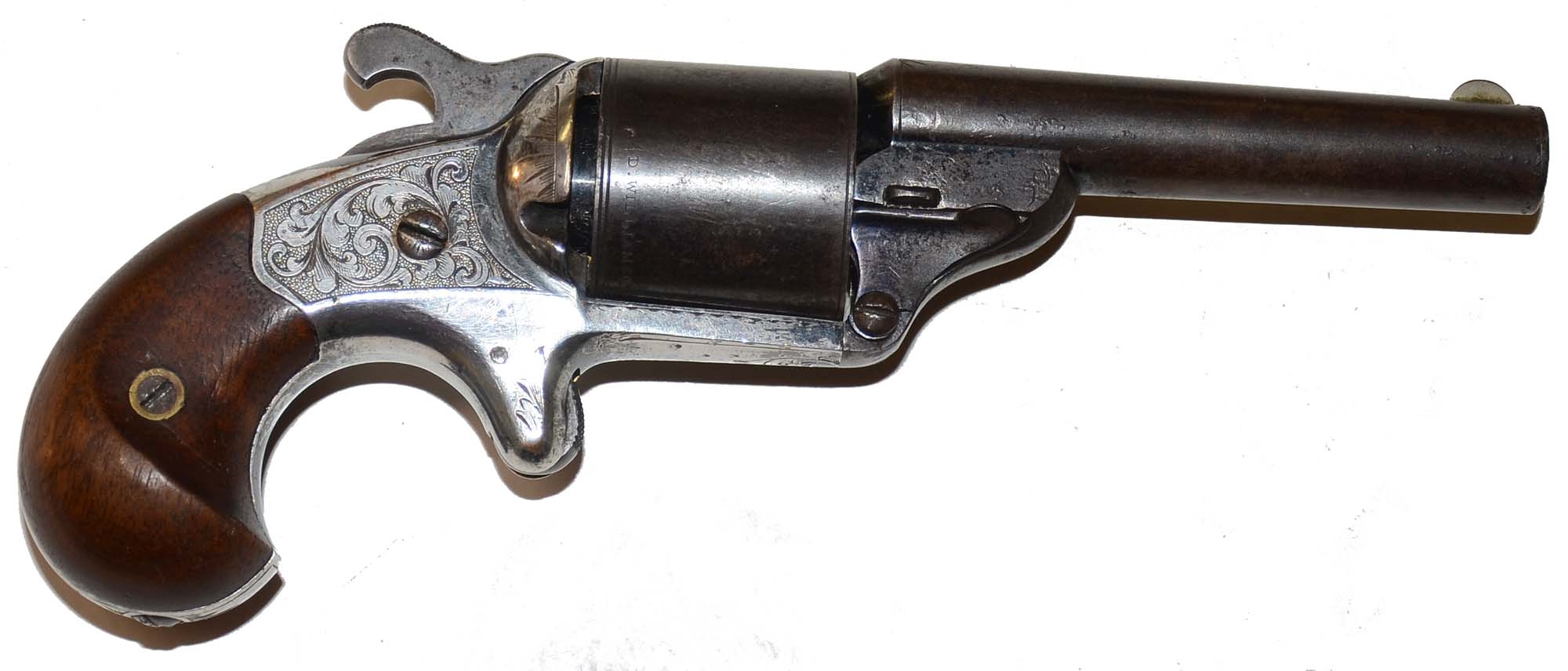 MOORE FRONT LOADING REVOLVER WITH LOTS OF SILVER