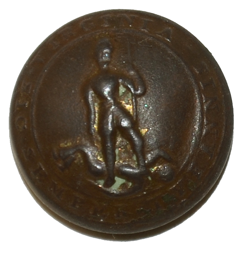 VIRGINIA CUFF BUTTON RECOVERED FROM GETTYSBURG