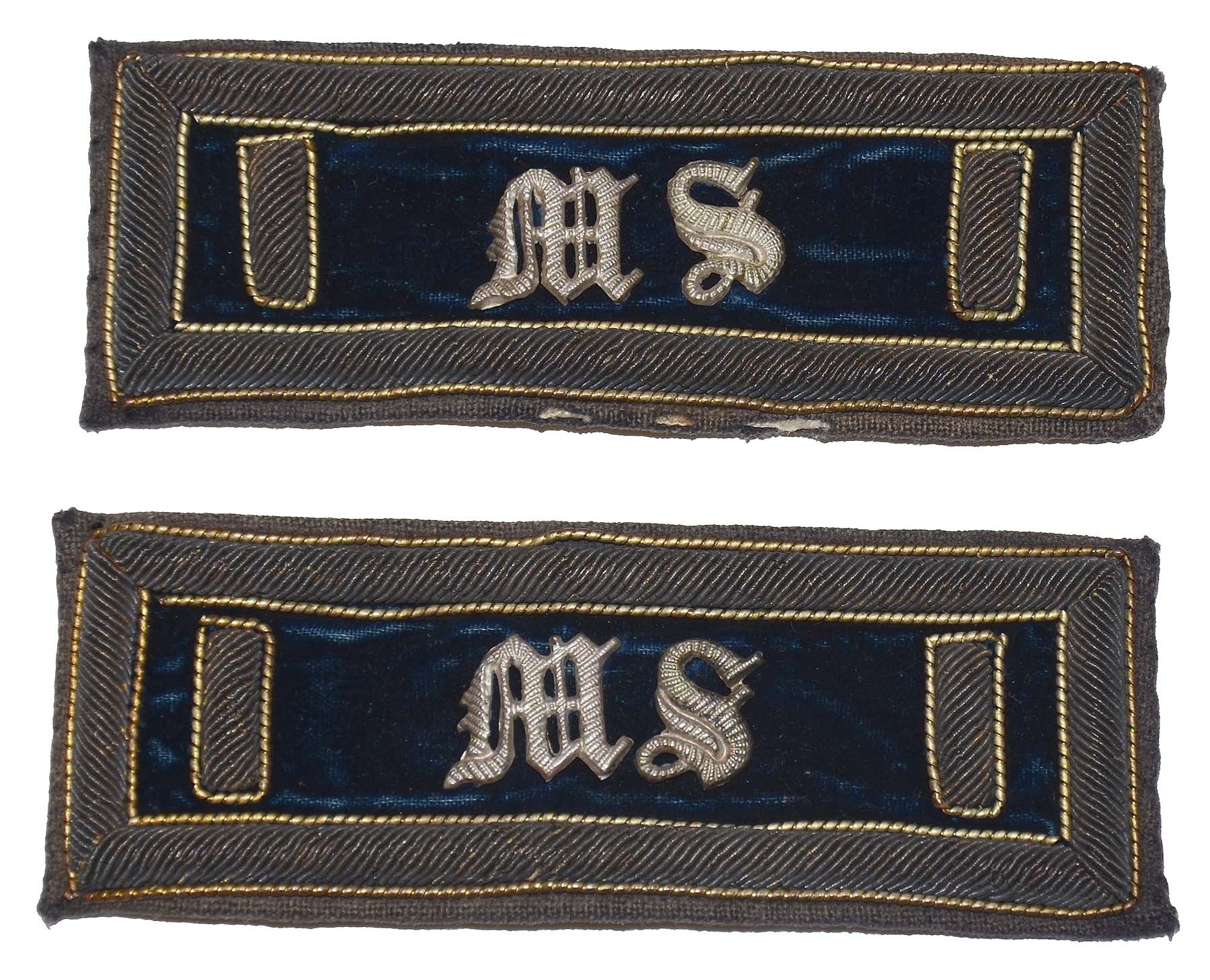 UNION MEDICAL STAFF (“M.S.”) 1ST LIEUTENANT SHOULDER STRAPS