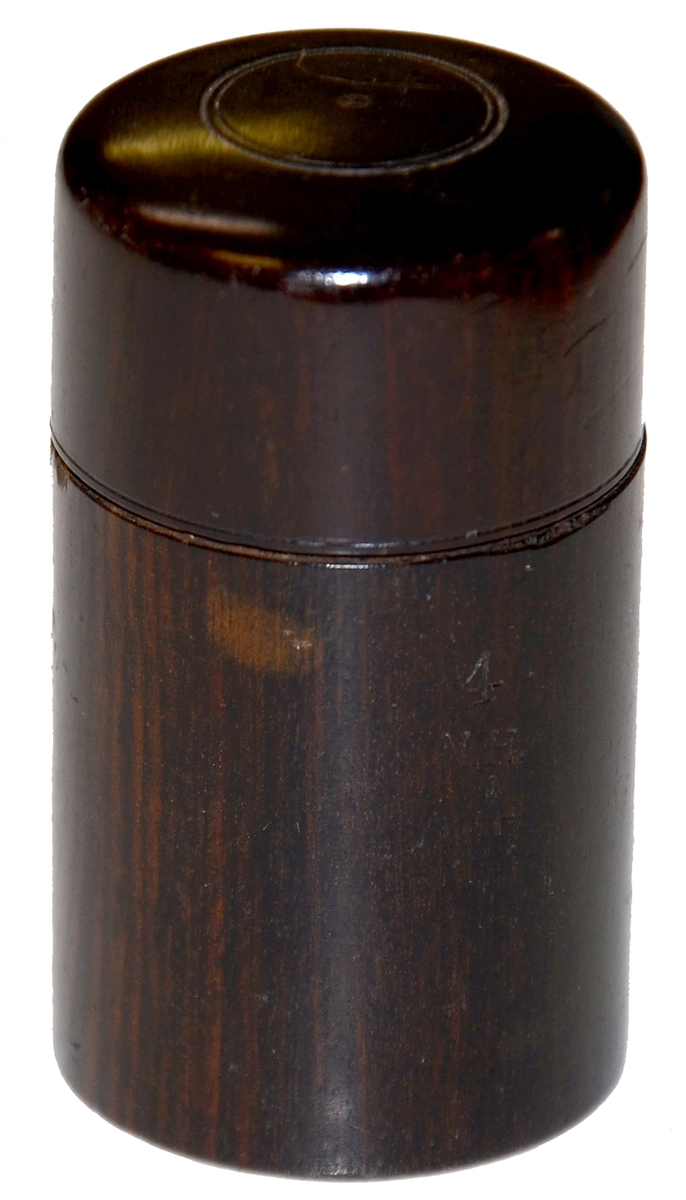 CIVIL WAR ROSEWOOD & GLASS TRAVEL INKWELL WITH CAP