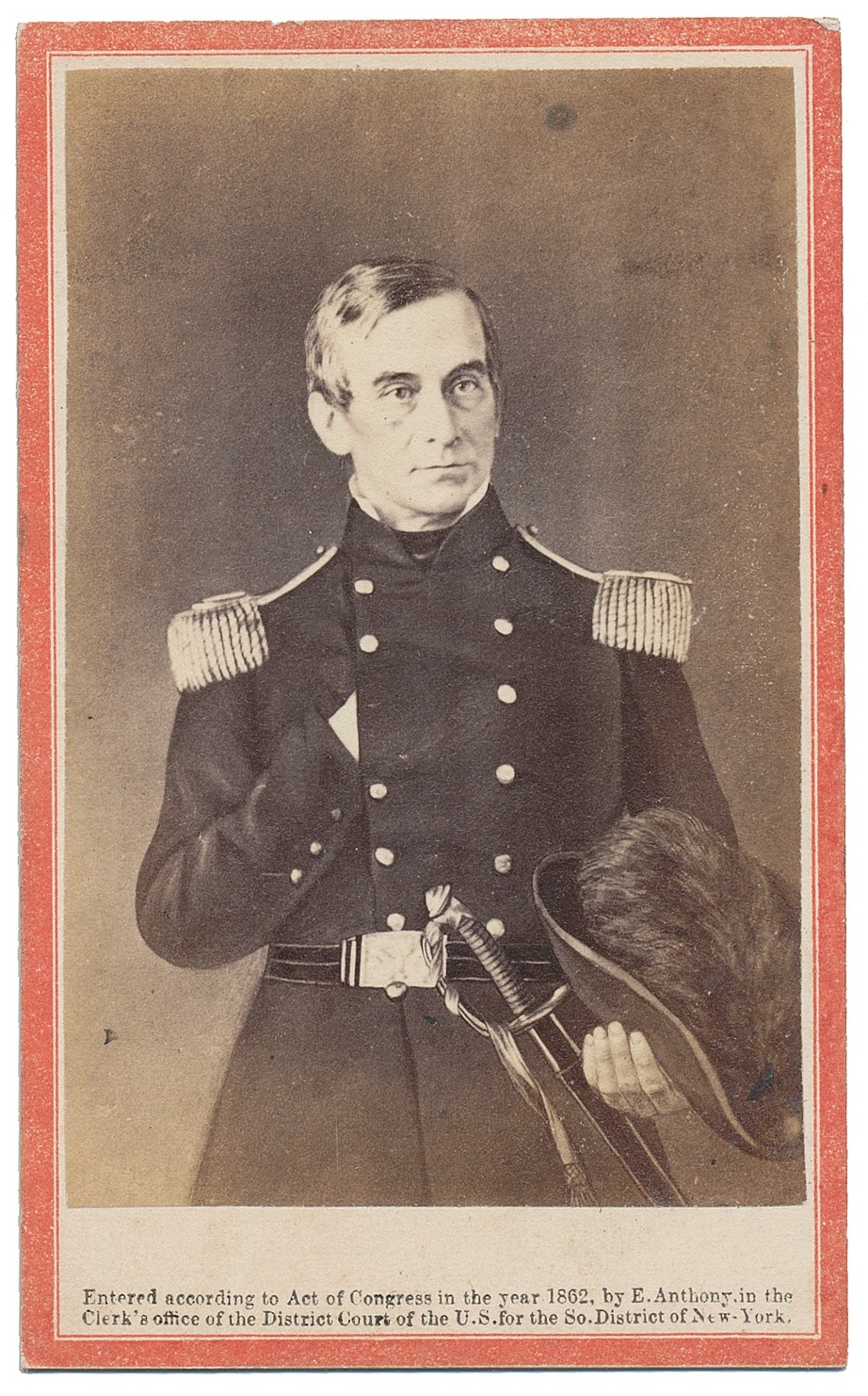 WARTIME LITHOGRAPH CDV OF MAJOR ROBERT ANDERSON-HERO OF FORT SUMTER