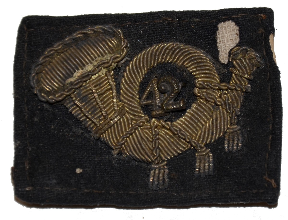 SMALL EMBROIDERED CIVIL WAR INFANTRY INSIGNIA, 42ND REGIMENT