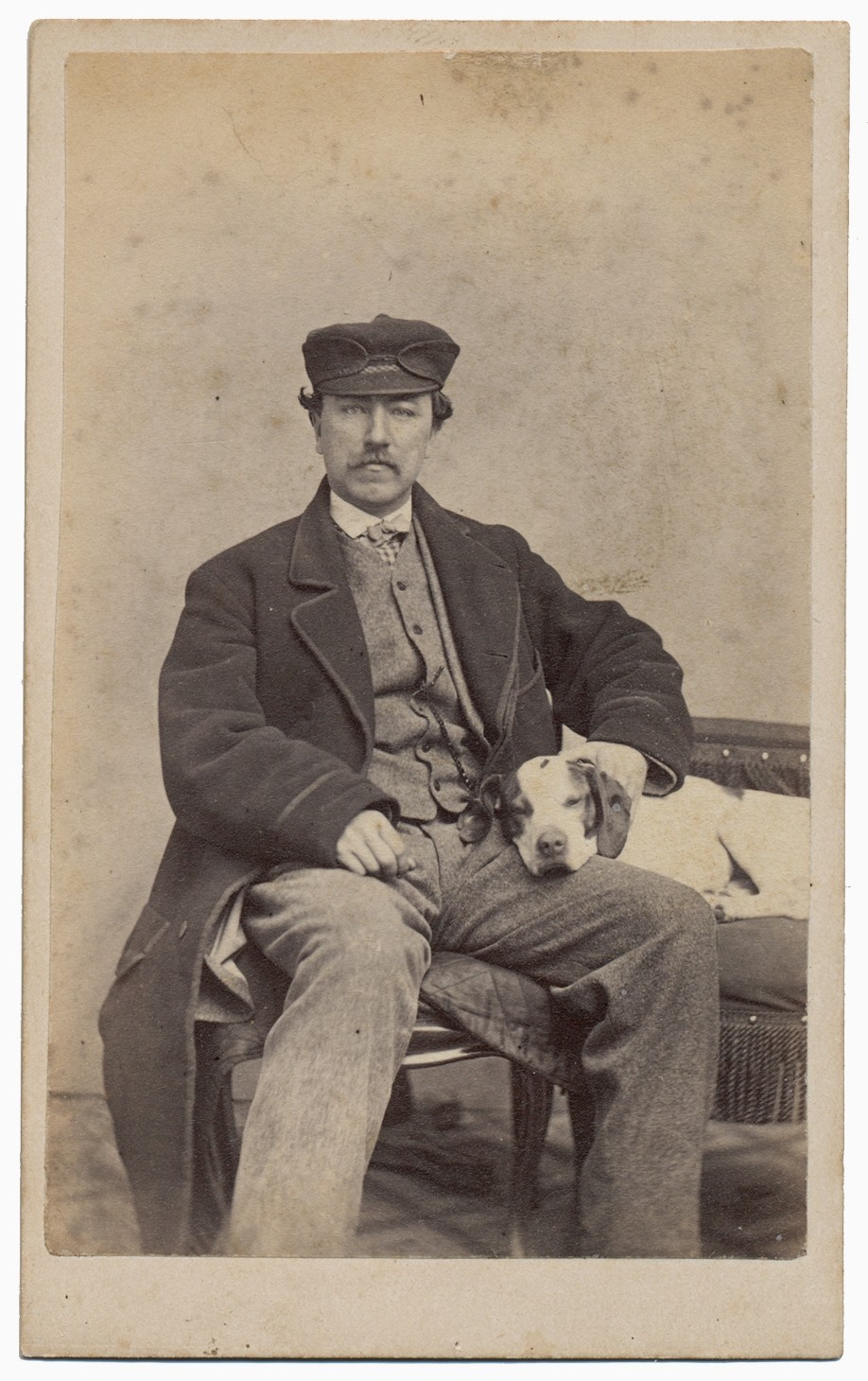 CDV MAN WITH A SPANIEL