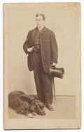 CDV MAN WITH TOP HAT, AND DOG