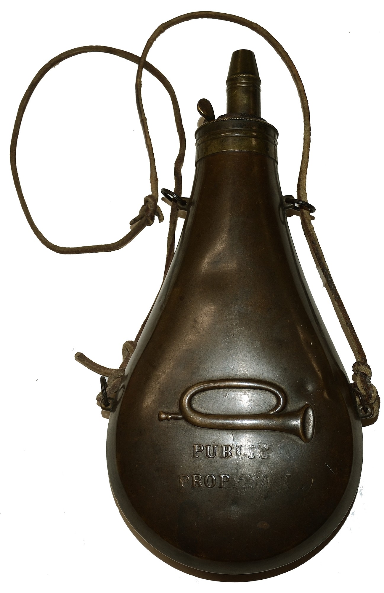ALAMO PERIOD PUBLIC PROPERTY MARKED POWDER FLASK