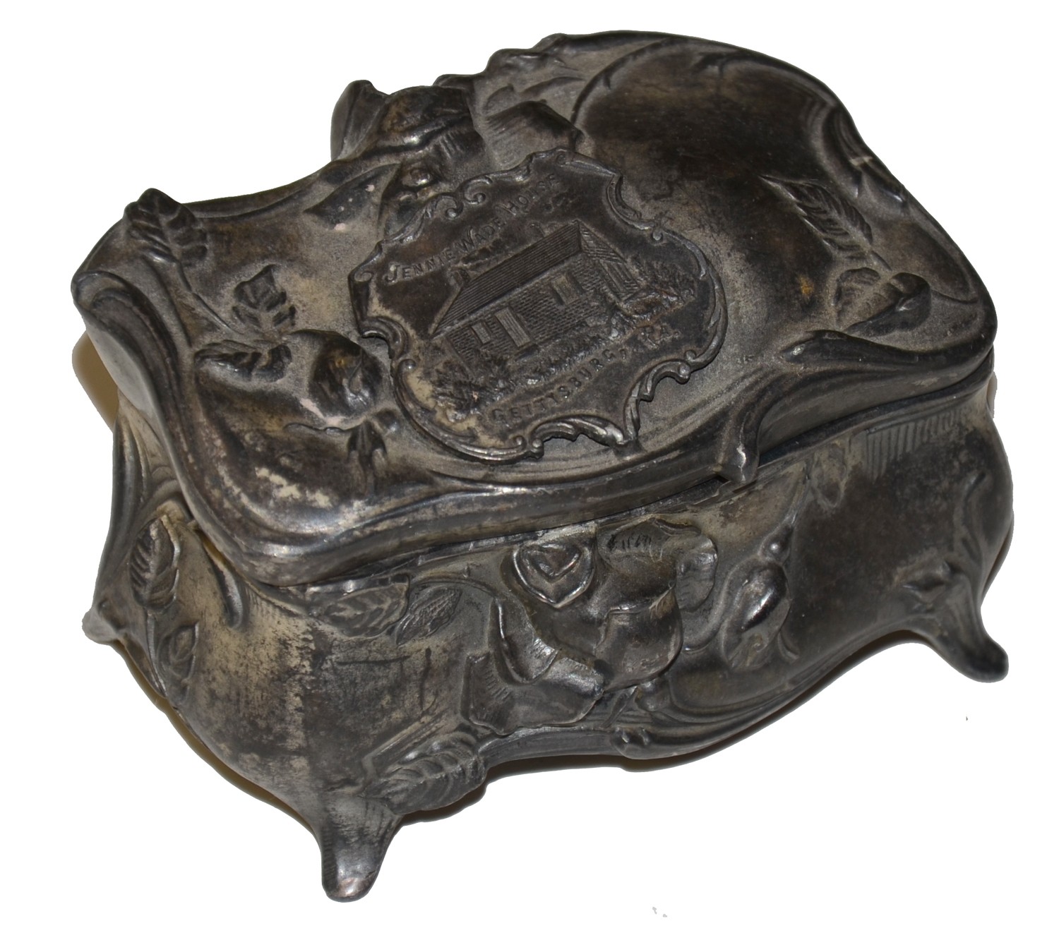 JENNIE WADE SOUVENIR POT METAL JEWELRY BOX