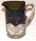 VINTAGE GETTYSBURG RUBY FLASH GLASS SOUVENIR PITCHER