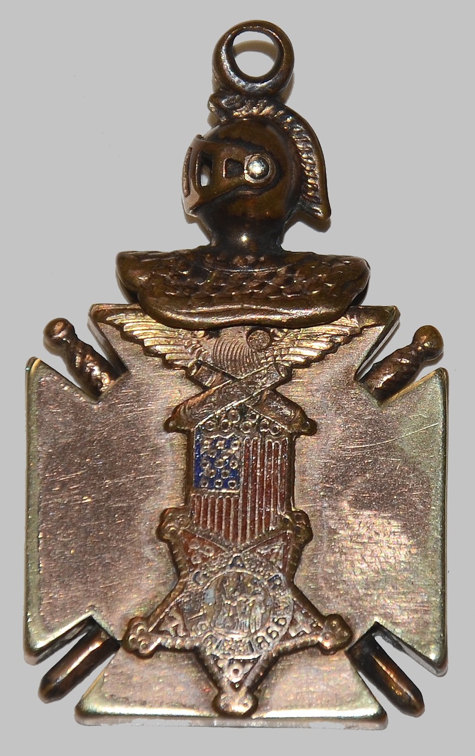 G.A.R. GOLD WATCH FOB - ID’D TO P.C. EASTMAN, CO, “E” 2ND NEW HAMPSHIRE VOLS.