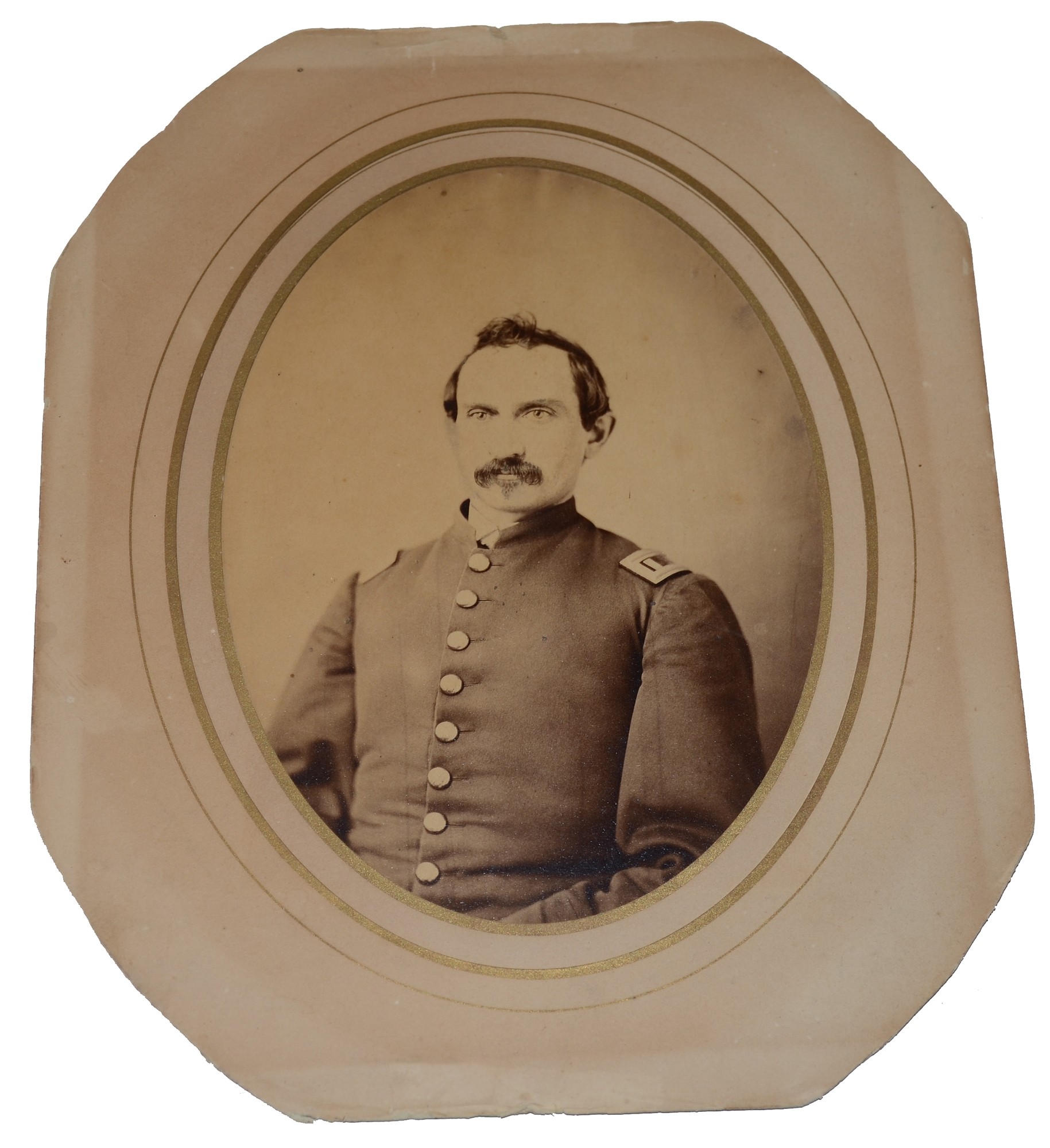 UNFRAMED ALBUMEN OF UNION FIRST LIEUTENANT WITH SMITH PATENT STRAPS