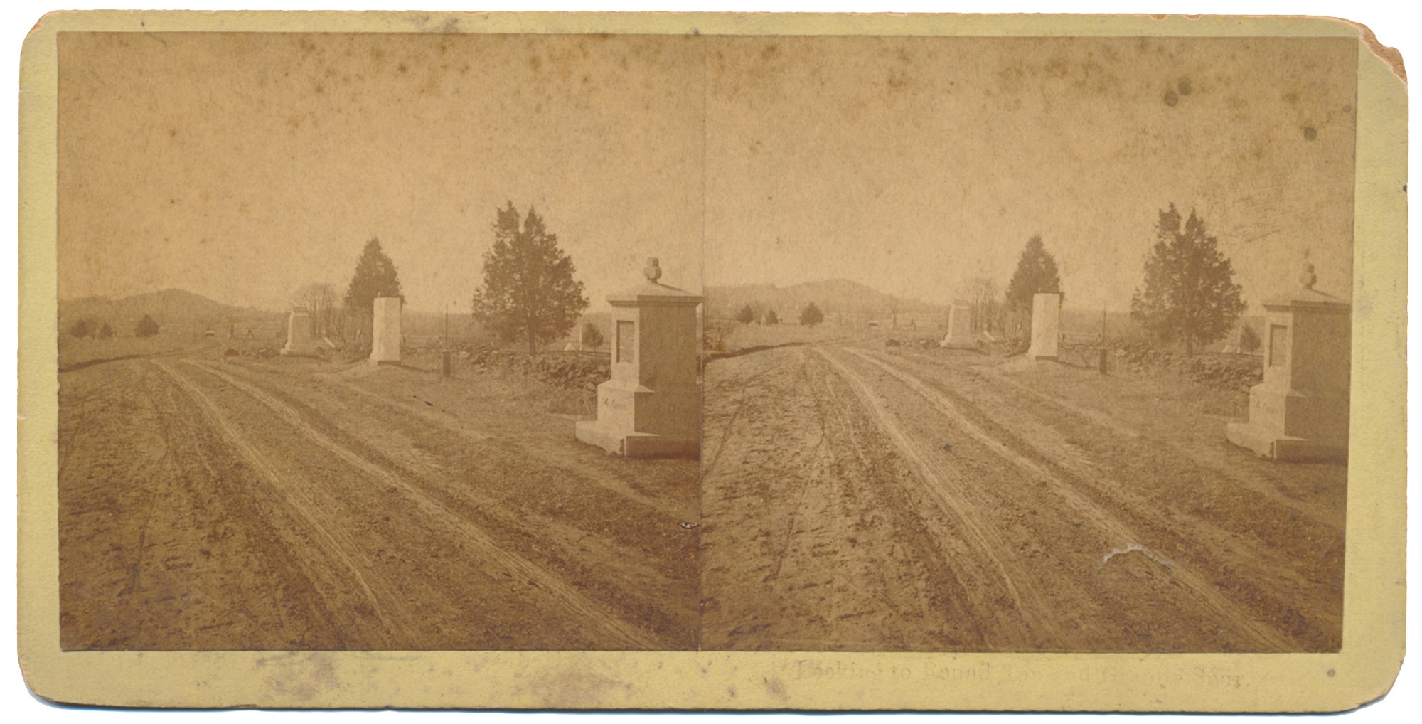 GETTYSBURG STEREOVIEW – “LOOKING TO ROUND TOP AND GRANITE SPUR”