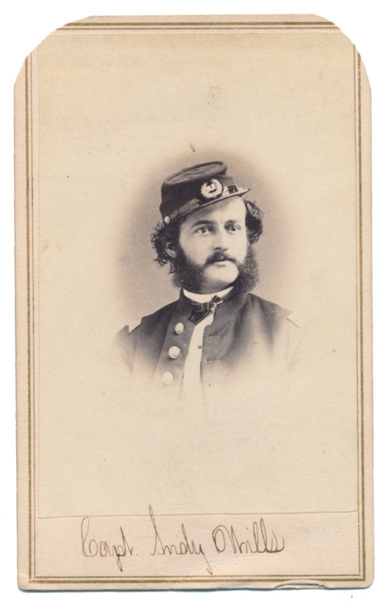 INK SIGNED CDV OF 15TH PENNSYLVANIA CAVALRY OFFICER