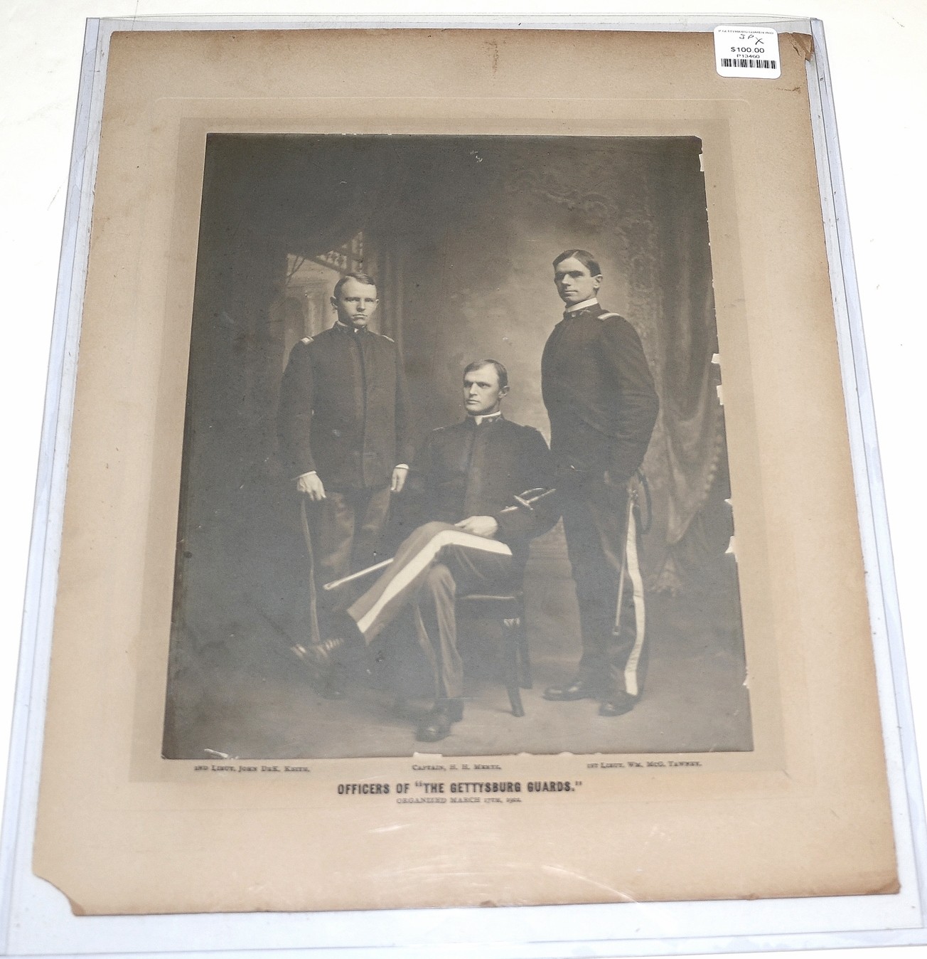 ALBUMEN IMAGE OF “OFFICERS OF THE ‘GETTYSBURG GUARD”