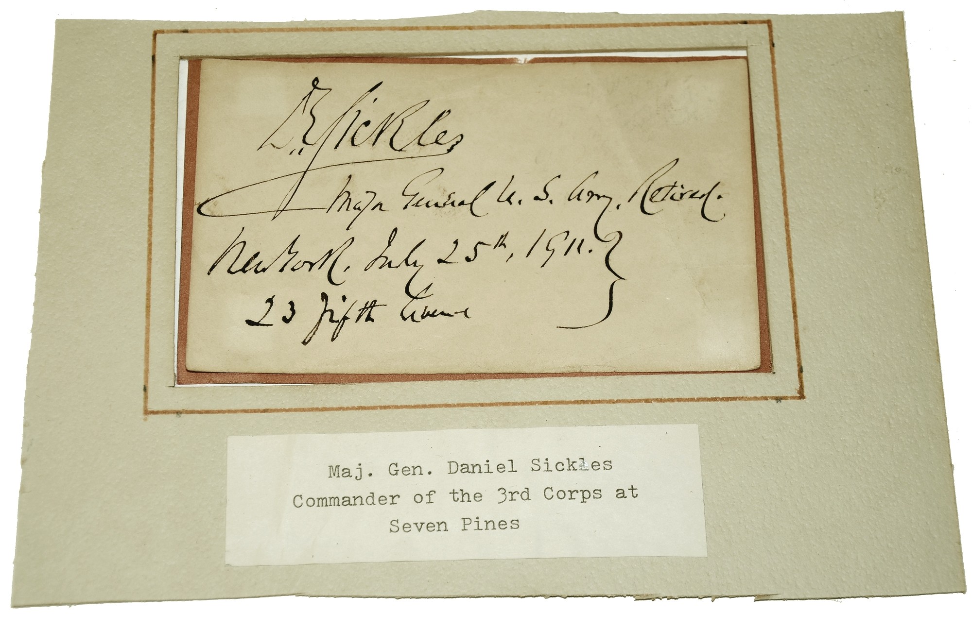 DAN SICKLES AUTOGRAPH
