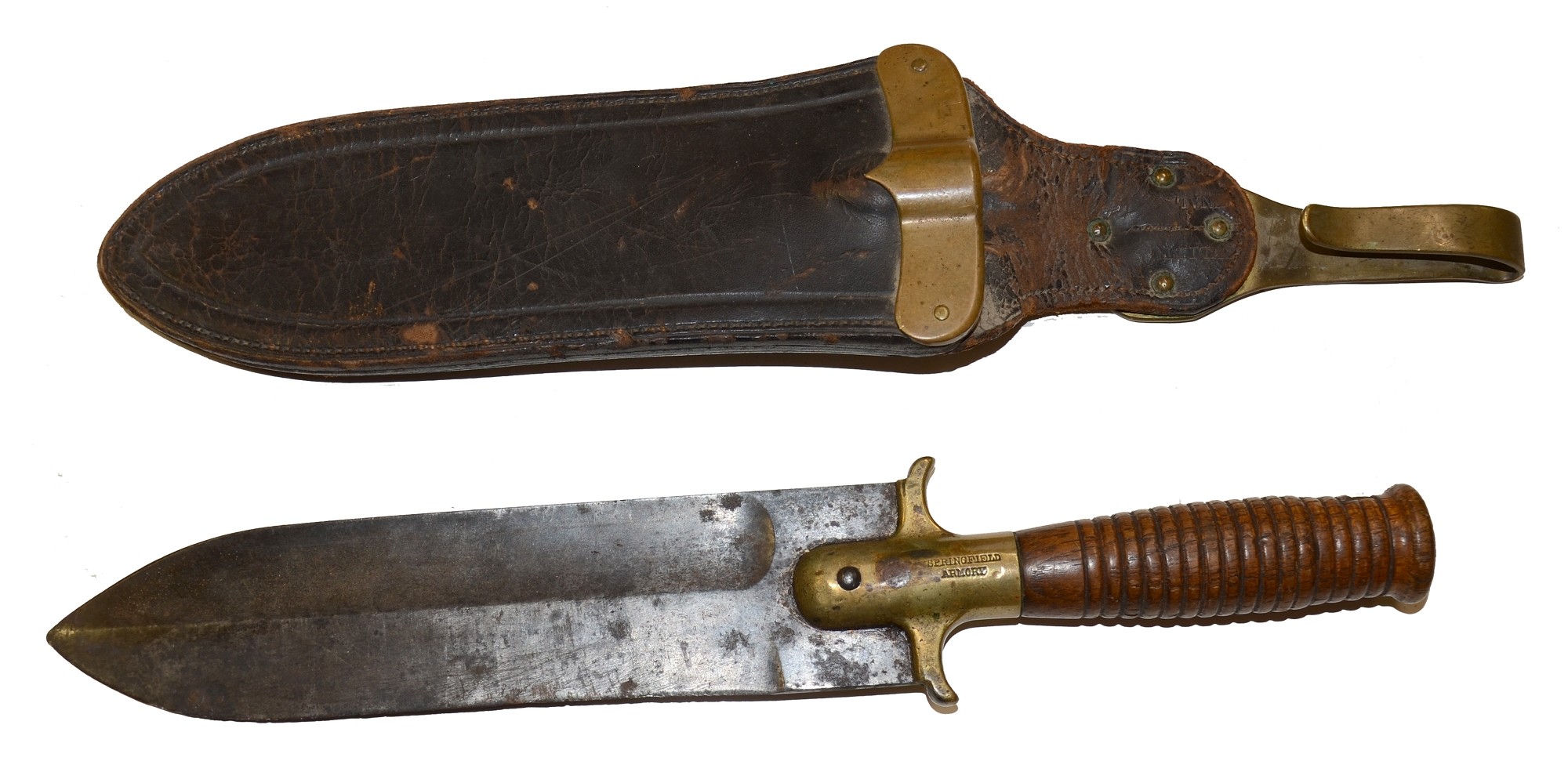 US MODEL 1890/92 ENTRENCHING KNIFE AND 1890 PATTERN ALTERED SCABBARD