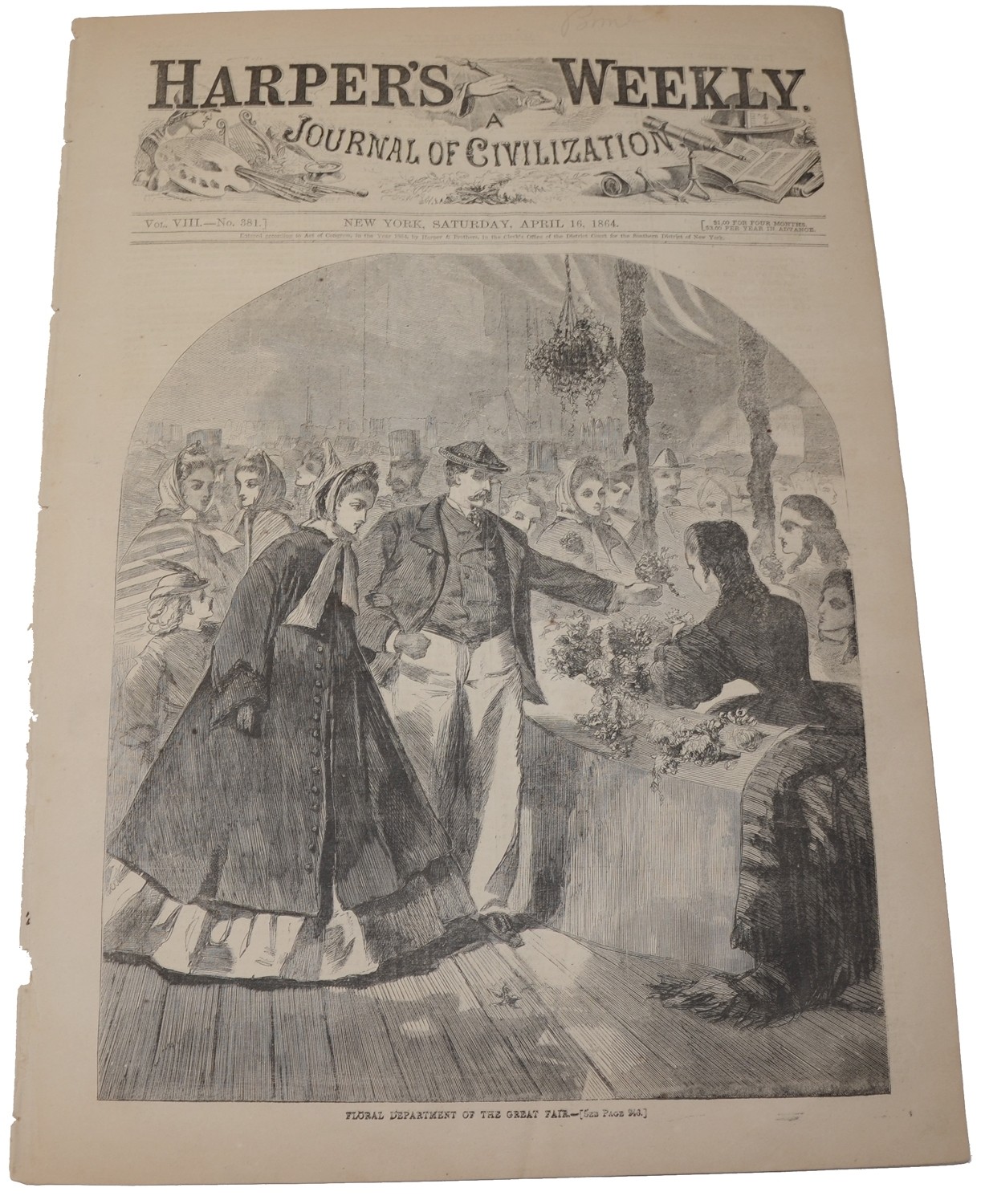 HARPER’S WEEKLY, APRIL 16, 1864  - NEW YORK METROPOLITAN FAIR