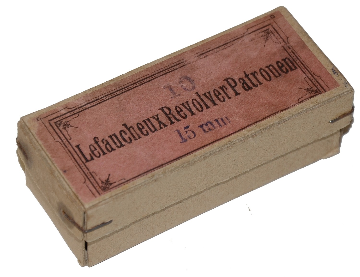 EMPTY BOX FOR LEFAUCHEUX 15MM CARTRIDGES 