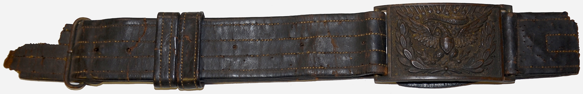 MODEL 1851 OFFICER’S SWORD BELT PLATE WITH REMAINS OF BELT