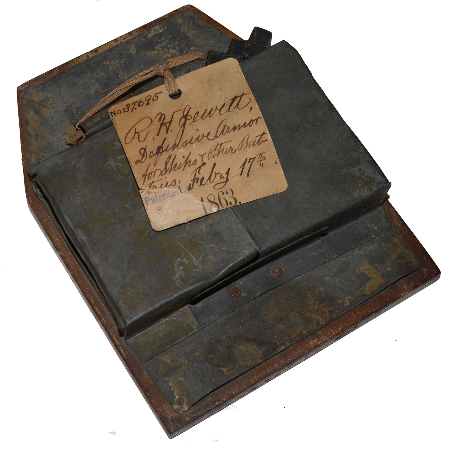 U.S. PATENT OFFICE MODEL FOR IMPROVED ARMOR FOR SHIPS AND BATTERIES