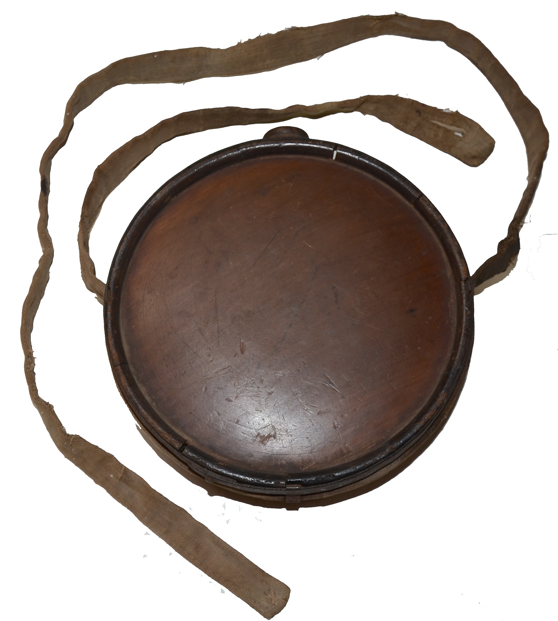 CONFEDERATE WOOD DRUM CANTEEN WITH SLING AND SPOUT