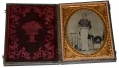 SUPER FIRST-CLASS QUARTER-PLATE AMBROTYPE OF A MILITIA MUSICIAN