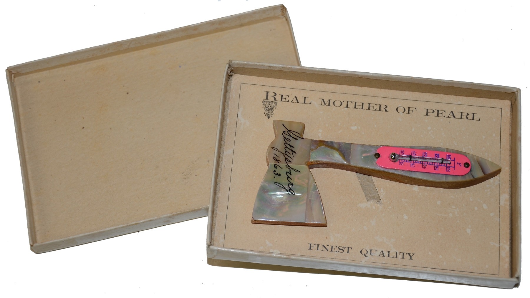 GETTYSBURG HATCHET THERMOMETER SOUVENIR IN ORIGINAL BOX