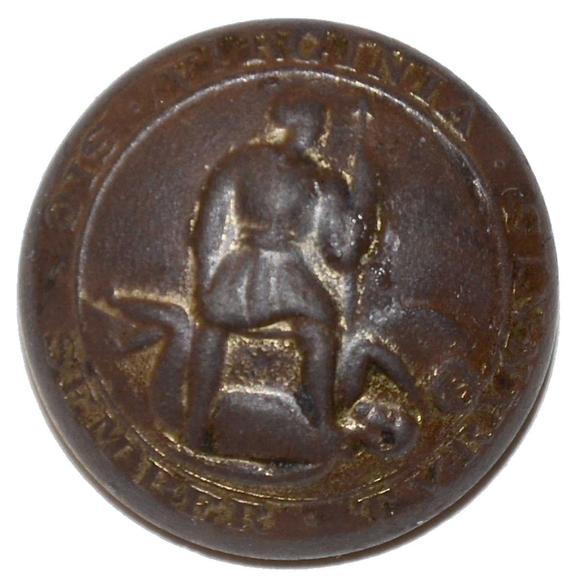 VIRGINIA STATE SEAL BUTTON BY HORSTMANN AND ALLIEN