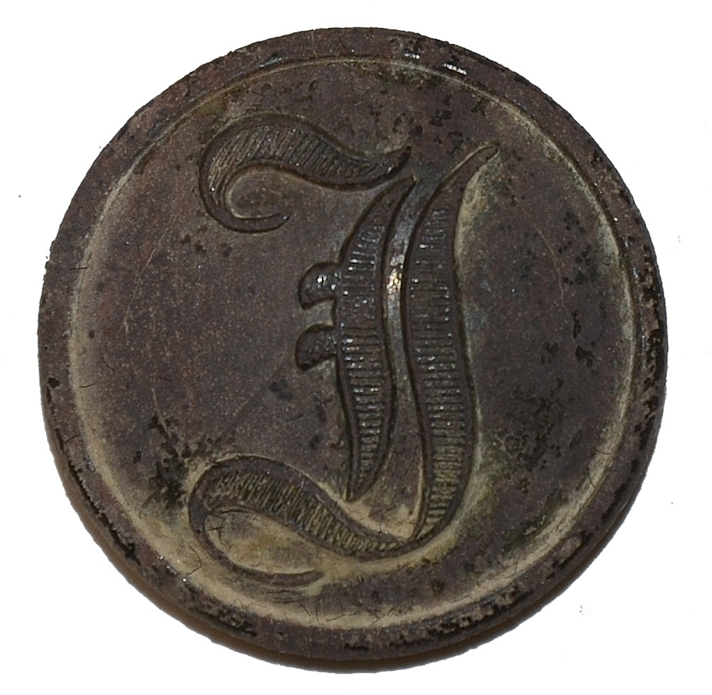 CONFEDERATE SCRIPT-I INFANTRY BUTTON - BLOCKADE RUN
