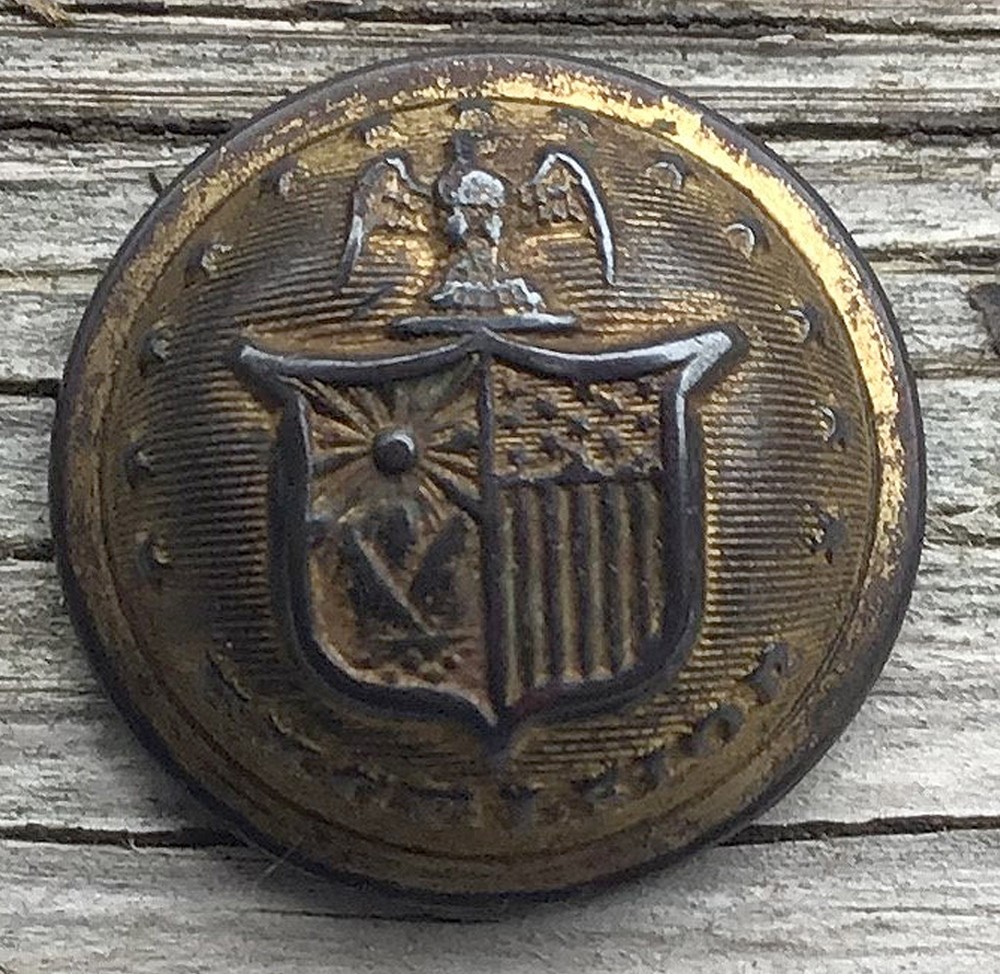 NEW YORK STATE EXCELSIOR JACKET BUTTON RECOVERED AT GETTYSBURG — Horse