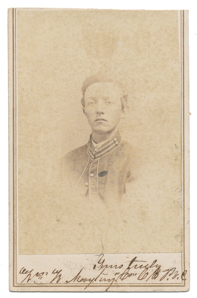 INK SIGNED CDV OF WILLIAM MAYBERRY OF THE 15TH PENNSYLVANIA CAVALRY