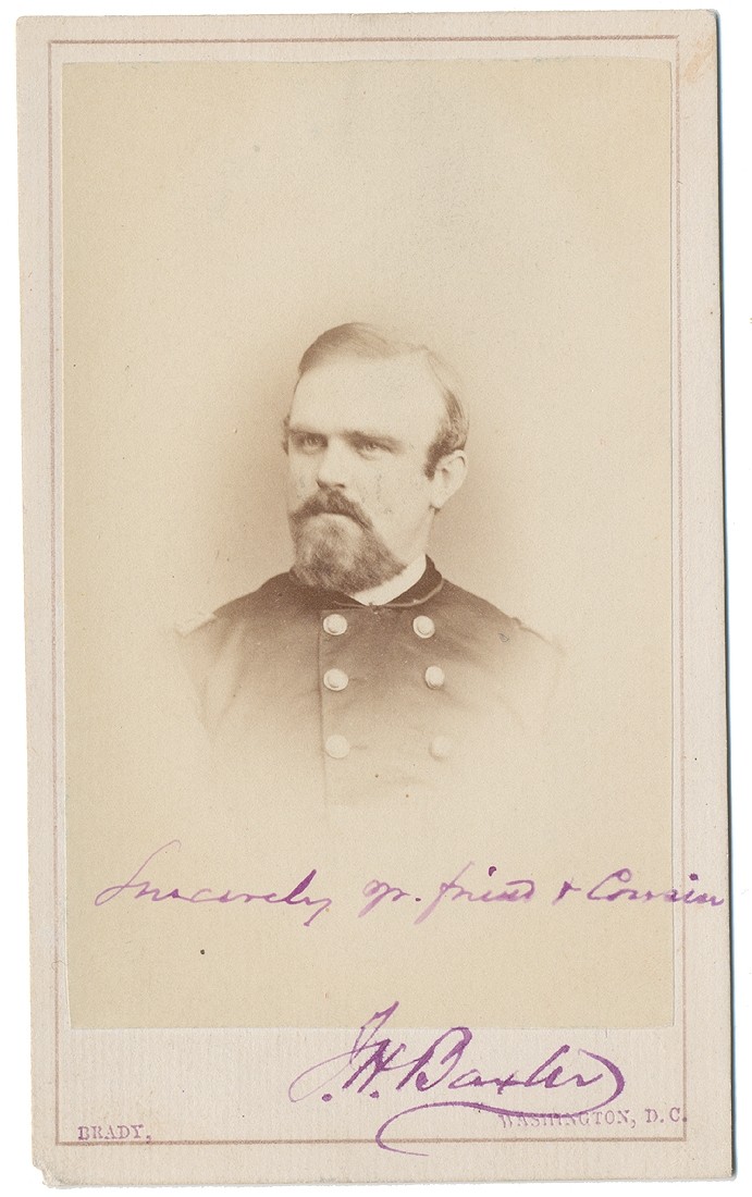 BUST VIEW CDV OF SURGEON JEDEDIAH H. BAXTER, 12TH MASS. INFANTRY