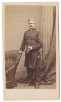 FULL STANDING CDV OF LT. WILLIAM V. HUTCHINGS, 24TH MASS. INFANTRY