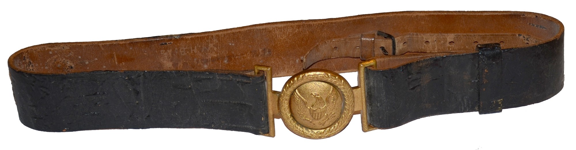 PRE-WAR TWO PIECE MILITIA PLATE WITH BELT
