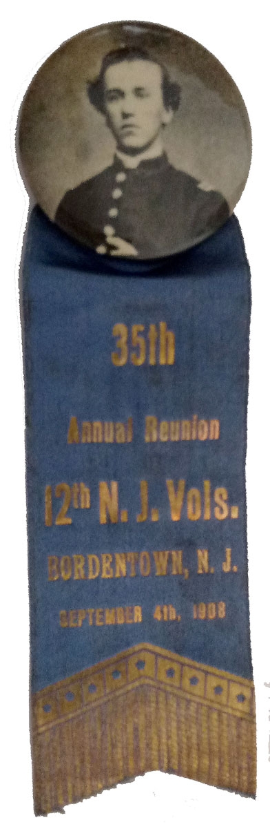 12TH NEW JERSEY INFANTRY REUNION RIBBON, 1908