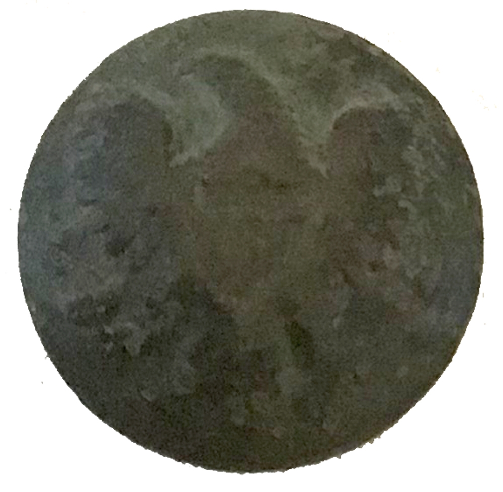 US GENERAL SERVICE EAGLE CUFF BUTTON RECOVERED AT LITTLE ROUND TOP