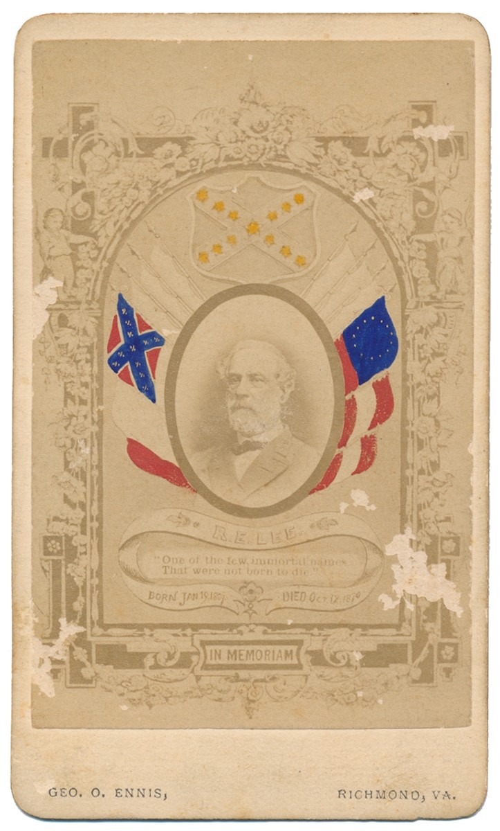 MEMORIAL CARTE DE VISITE CS GEN. ROBERT E. LEE