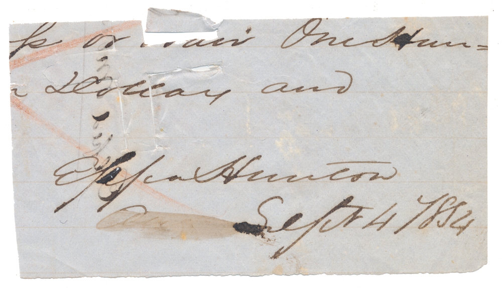CLIPPED PRE-WAR SIGNATURE OF CONFEDERATE GENERAL EPPA HUNTON