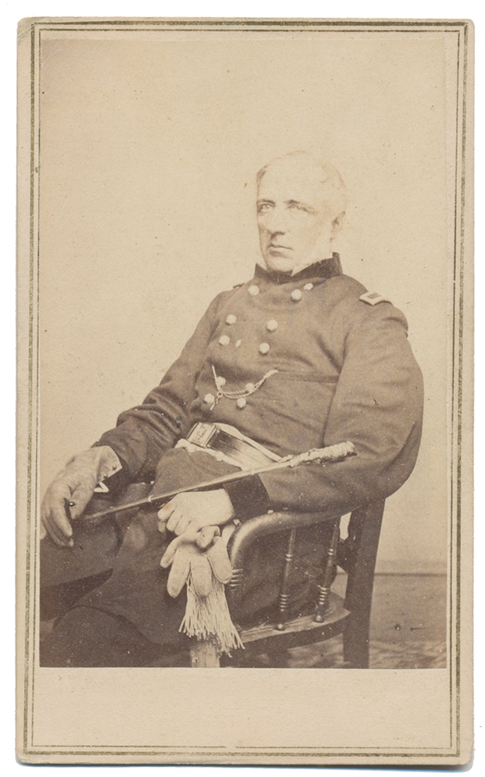 THREE QUARTER SEATED CDV OF GENERAL JAMES WADSWORTH - KILLED AT THE WILDERNESS