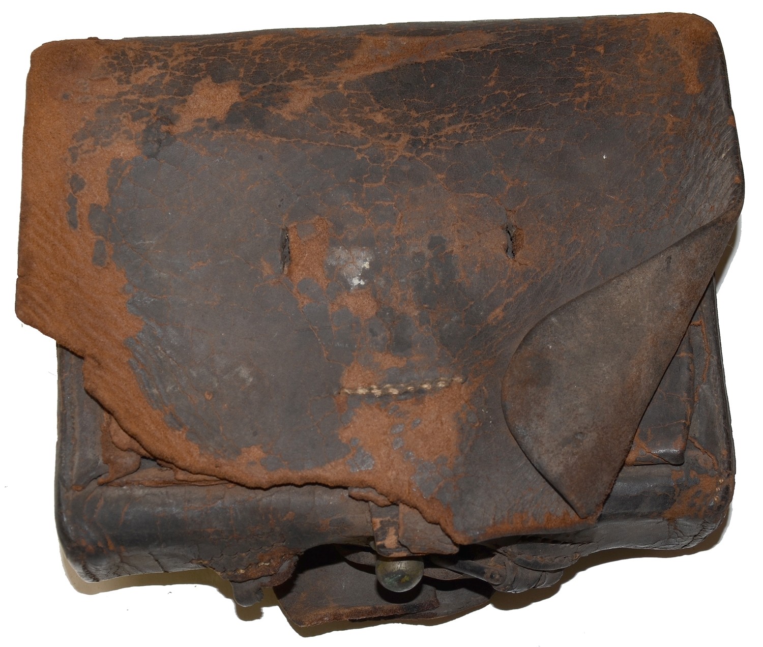 BATTLEFIELD PICKUP CARTRIDGE BOX FROM LOCUST HILL, AN EARLY CONFEDERATE VICTORY AGAINST SHERIDAN IN THE VALLEY