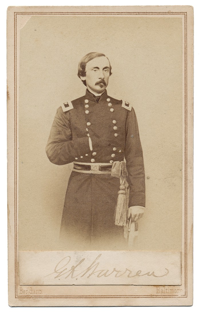 INK ID STANDING VIEW OF MAJOR GENERAL G. K. WARREN - THE HERO OF LITTLE ROUND TOP - FROM THE BATCHELDER COLLECTION