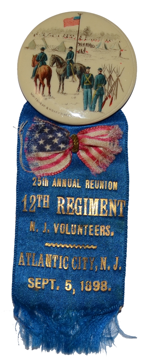 12TH NEW JERSEY INFANTRY REUNION RIBBON, 1898