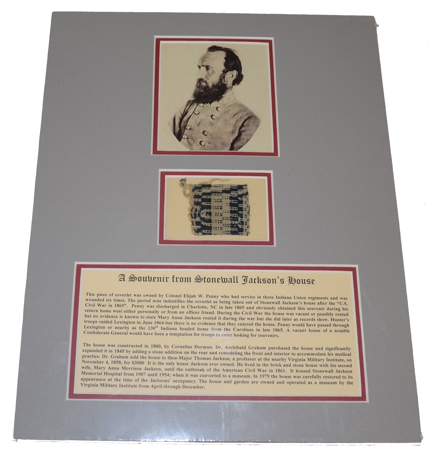 A SOUVENIR FROM STONEWALL JACKSON'S HOUSE