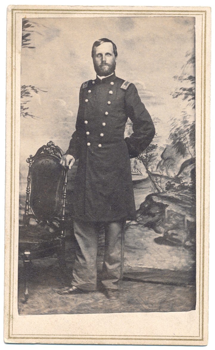 CDV OF MAJOR ELIPHALET BREDETT 7TH MISSOURI CAVALRY - KILLED AT PRAIRIE GROVE