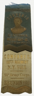 REUNION / MEMORIAL RIBBON-  McKITTRICK - CO. C, 115th N.Y. VOLS., 1891