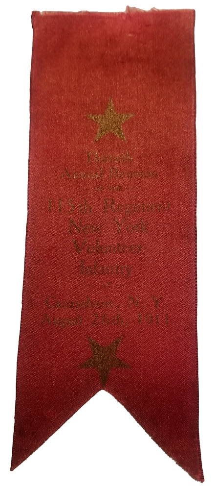 REUNION RIBBON - 115th N.Y. CANAJOHARIE, 1911 