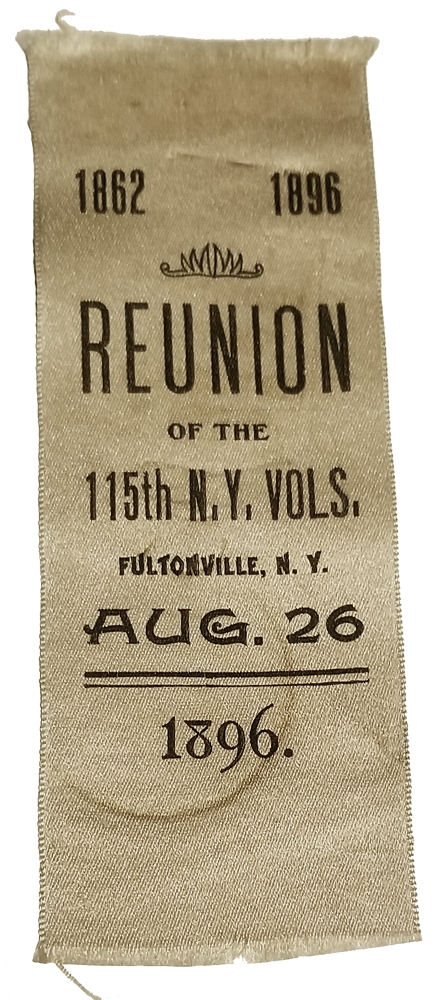 REUNION RIBBON - 155th N.Y. VOLS. FULTONVILLE, 1896 