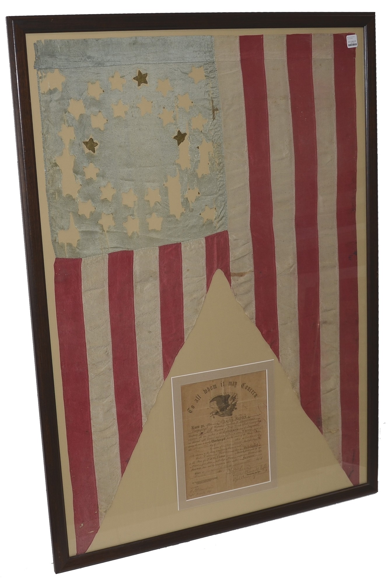 IDENTIFIED CIVIL WAR GUIDON OF COMPANY M, 3rd NEW YORK CAVALRY