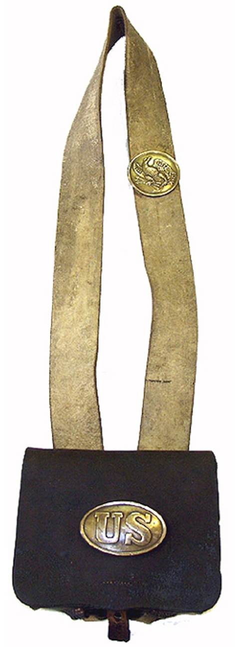 PATTERN 1839 .69 CALIBER CARTRIDGE BOX WITH SLING, CARTRIDGE BOX PLATE AND EAGLE BREAST PLATE