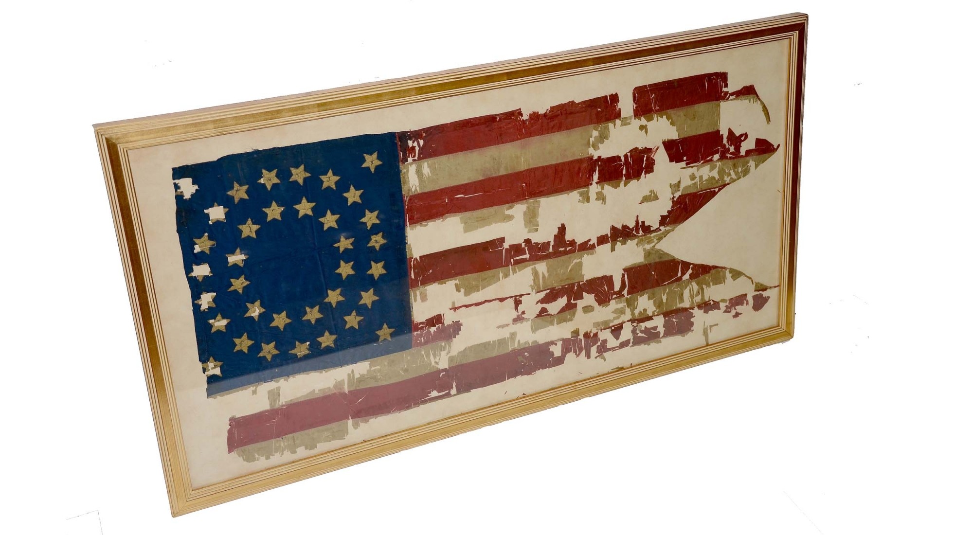 FRAMED SILK CAVALRY GUIDON WITH INTERESTING VERBAL HISTORY