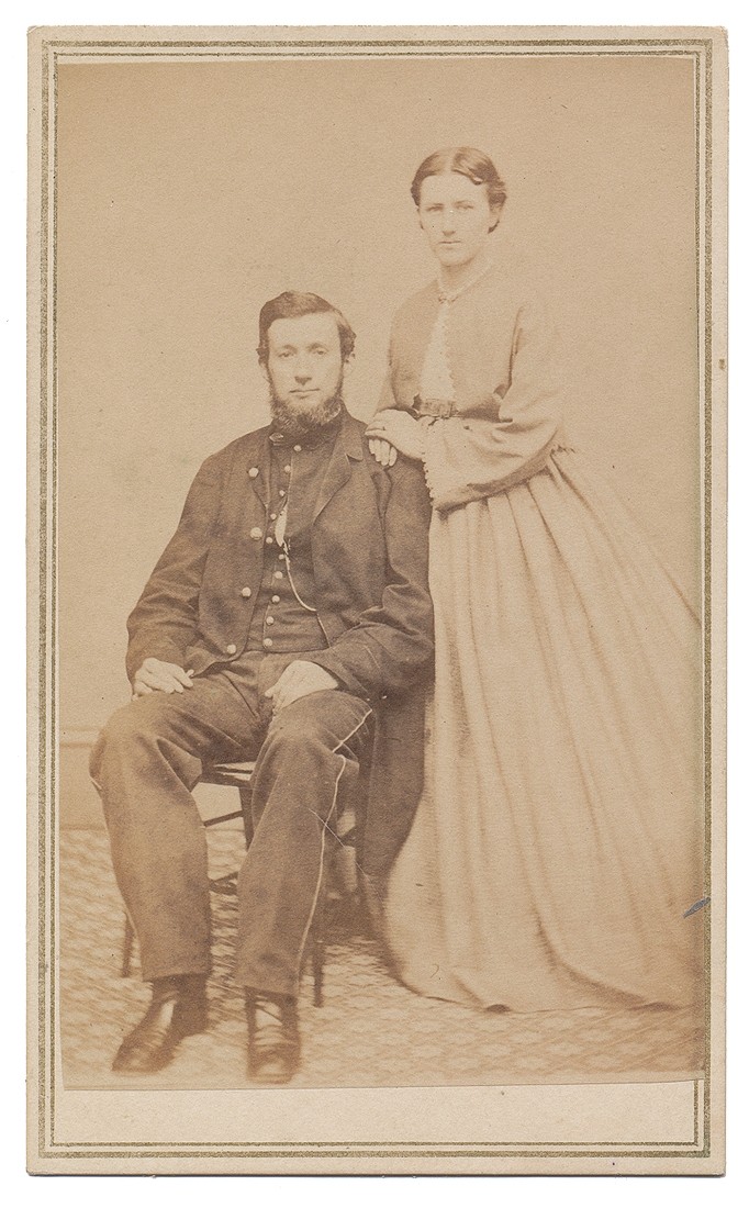 SEATED VIEW OF CONNECTICUT PRIVATE & WIFE