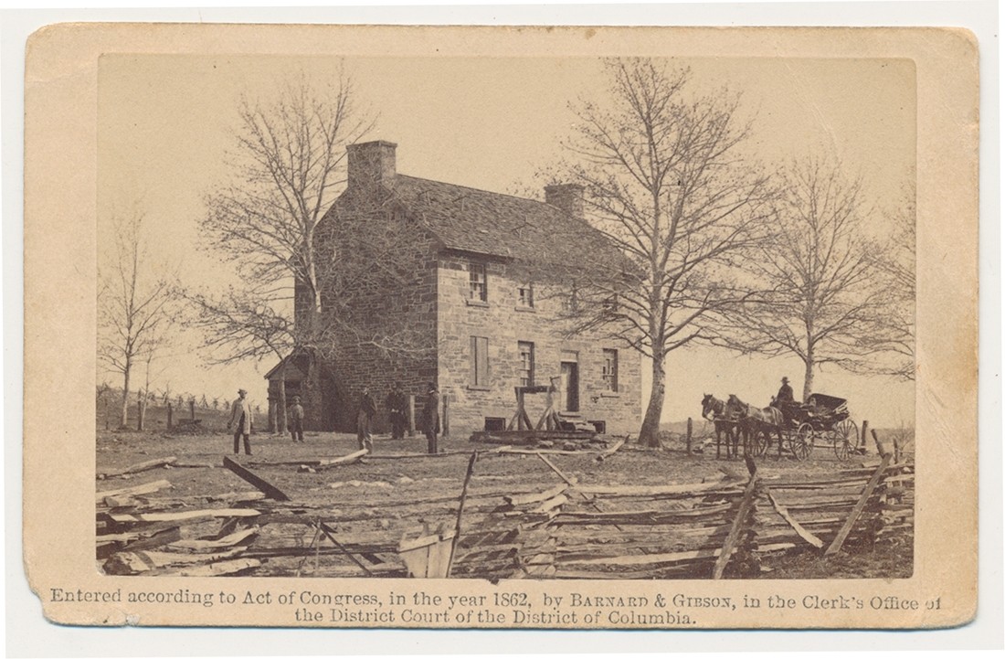 WARTIME VIEW OF THE MATHEWS HOUSE ON THE 1ST BULL RUN BATTLEFIELD